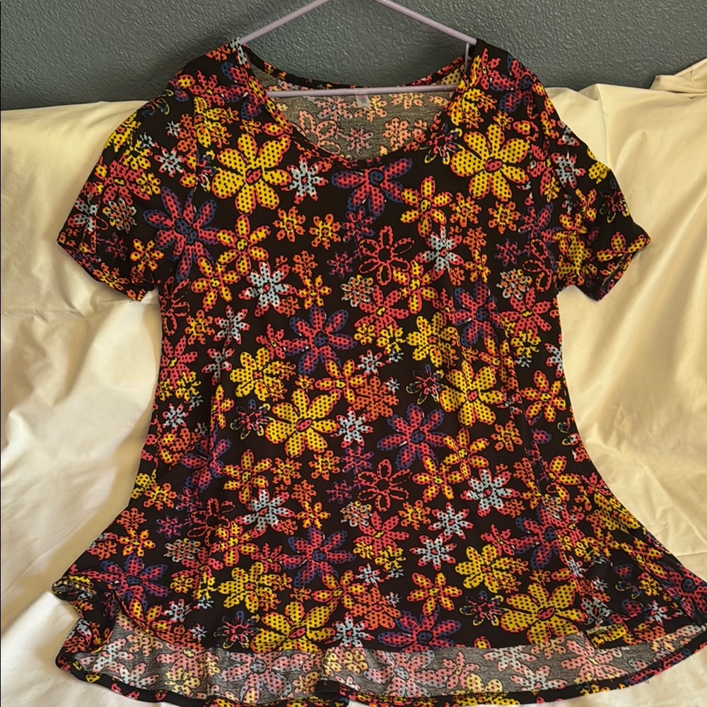 Floral Black and Yellow Women's Top
